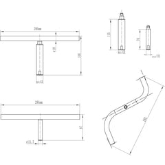 S-förmiger Werkzeugauflagesatz aus Edelstahl mit 1-Zoll- und 5/8-Zoll-Schaft zum Drechseln von Holz- und Schalendrehbänken. 