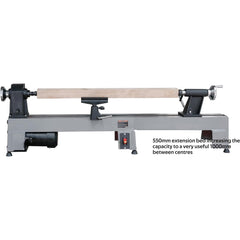 Extension Bed for Woodturning Lathe, Compatible with Harbor Freight Central Machinery 58358 10"X18" Wood lathe in grey color.