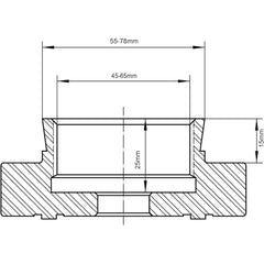 NCK-3.75Z-DJDT Schwalbenschwanzbacken mit Außenschwalbenschwanz und Innengewinde für Holzdrehfutter. 