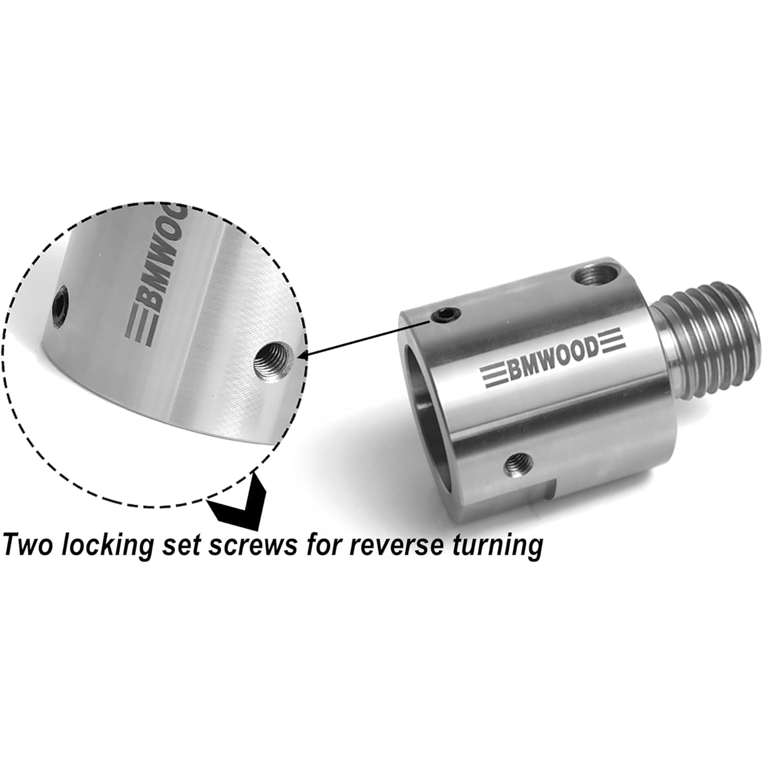 M33X3.5 Female to 1-1/4" x 8TPI Male Thread Adaptor, Woodworking Lathe Headstock Spindle Adaptor with Two Nylon Washers.