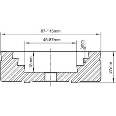 CK-3.75Z-JS75DT Stufenbacken für Drechselbankfutter der Serie CK-3.75Z, kompatibel mit dem Spannfutter 23222A-B von Harbor Freight Bauer. 