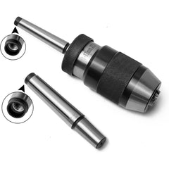 1/2-Inch Keyless Drill Chuck with one JT33-MT2 Taper Arbor Inner Thread 3/8"X16TPI and one JT33-MT1 Taper Arbor with 1/4"x20TPI for Drill Press, Wood lathe or Mill.