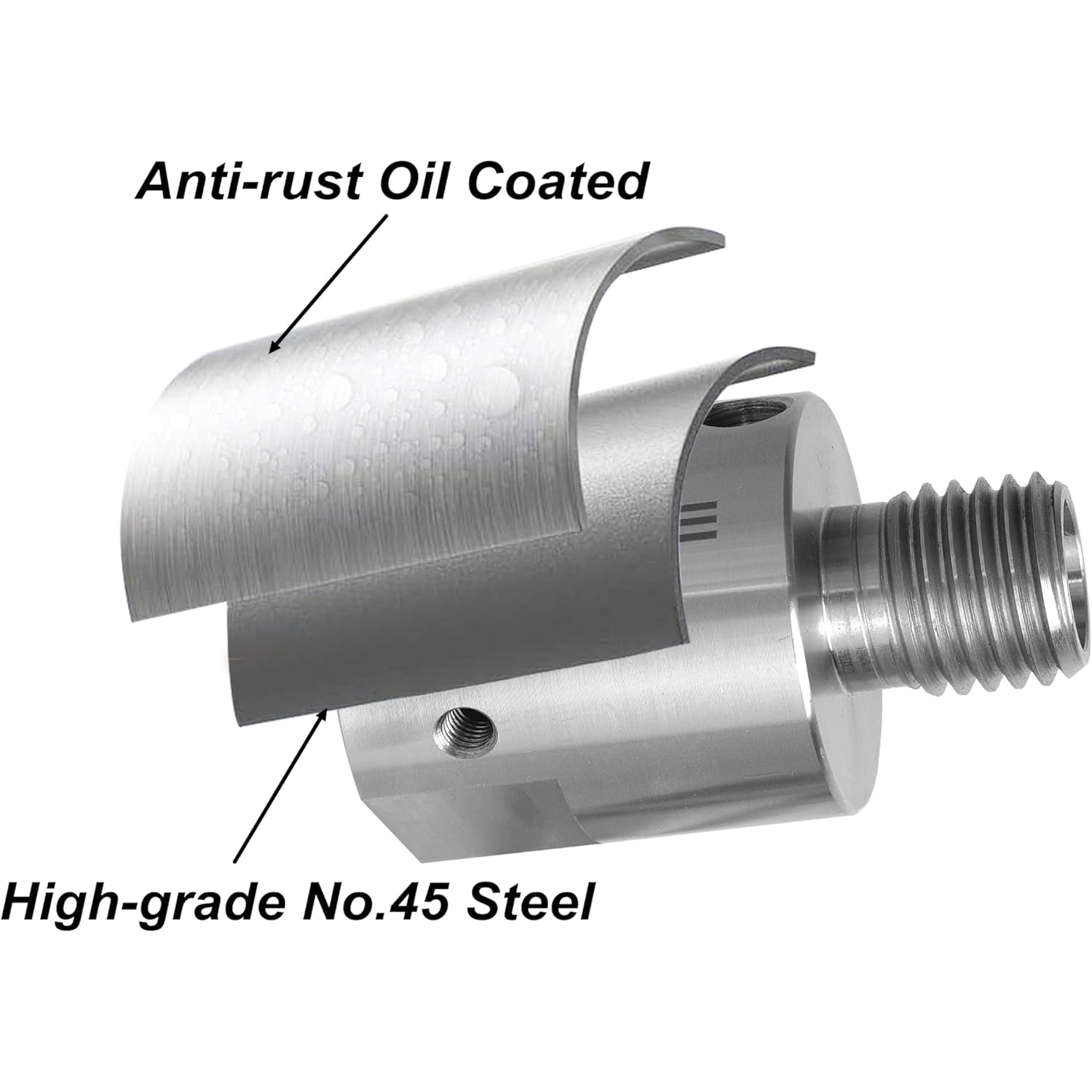 M33X3.5 Female to 1-1/4" x 8TPI Male Thread Adaptor, Woodworking Lathe Headstock Spindle Adaptor with Two Nylon Washers.