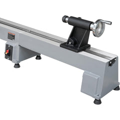 Extension Bed for Woodturning Lathe, Compatible with Harbor Freight Central Machinery 58358 10"X18" Wood lathe in grey color.