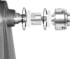 3/4"X16 TPI Female to 1"X8TPI Male Thread Adaptor, Woodworking Lathe Headstock Spindle Adaptor with Two Nylon Washers.