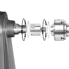 M33X3,5 Innengewinde auf 1"X8TPI Außengewindeadapter, Gewindeadapter für Holzdrehmaschinen mit zwei Nylonscheiben. 