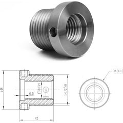 1"x8TPI Female to 1-1/2"x8TPI Male Thread Adapter for Woodworking Lathe Headstock Spindle Woodturning.