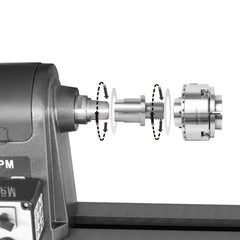 5/8" Shopsmith-Innengewinde auf 1" x 8TPI Außengewindeadapter, Spindelstockadapter für Drehmaschinen mit zwei Nylonscheiben. 