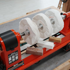 Woodworking Lathe Buffing System MT2 Mandrel,3-Step Buffing Wheel Kits 8 inch with 3pcs Polishing Cutting Compounds.