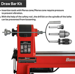 Draw Bar Kit Steel Handwheel & Threaded Draw Bar with 3/8"x16TPI Thread Around 20"(50cm) Length for Woodturning Lathe Spindle.