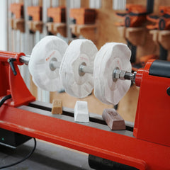 Woodworking Lathe Buffing System MT2 Mandrel,3-Step Buffing Wheel Kits 8 inch with 3pcs Polishing Cutting Compounds.