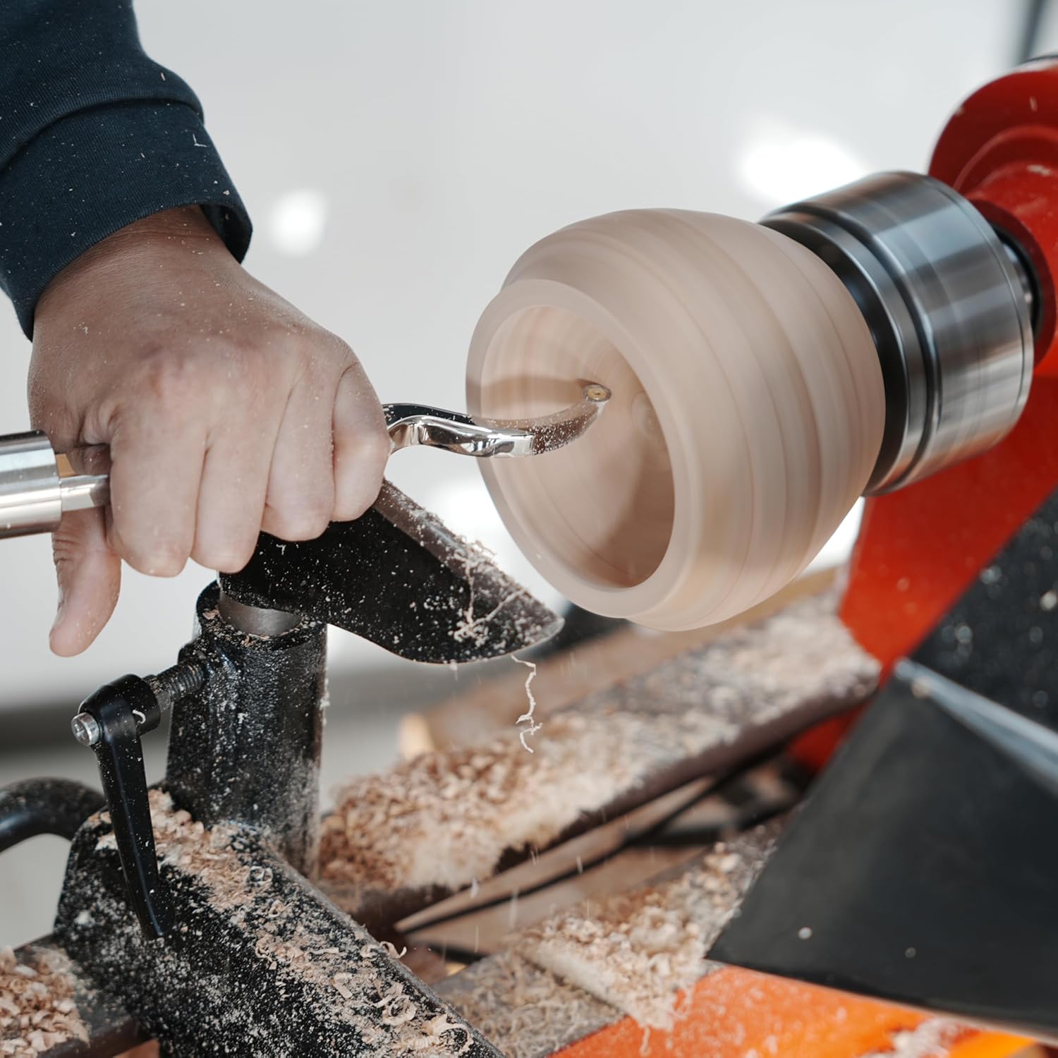 Mid-Size Carbide Tipped Curved Hollowing Tool for Woodturning.