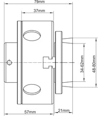 CK100 3,75" 4-Backen-Schlüsselfutter, Gewinde 1" x 8TPI mit Schwalbenschwanzbacken, Holzschraube, zwei Nylon-Unterlegscheiben, Vierkantschlüssel, Inbusschlüssel für Drechselbank. 