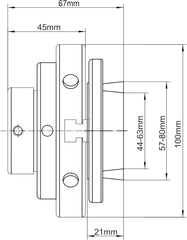 NCK-4M 4" 4 Jaw Mini Self-Centering Chuck, Thread 1"X8TPI, with NCK-3.75Z-DJDD Dovetail Jaws, Wood Screw, Two Nylon Washers, T Handle Allen